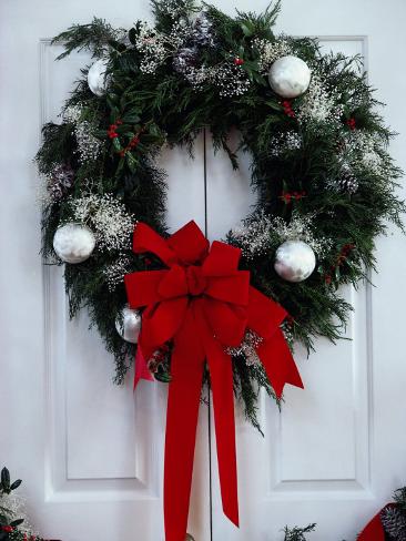 Beautiful Christmas Wreath on Door