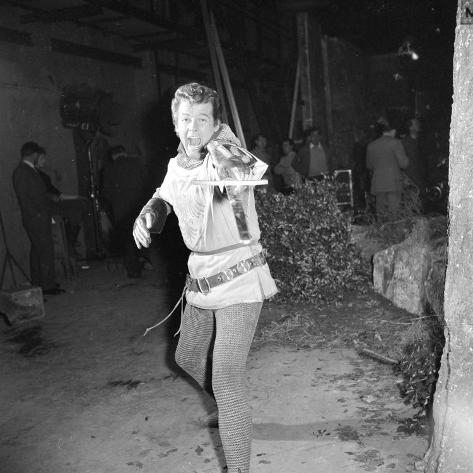 Roger Moore Between Camera Shots for the Film Ivanhoe, February 1958