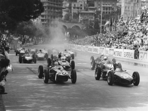 Start of 1961 Monaco Grand Prix, Stirling Moss in Car 20, Lotus 18 Who Won the Race Photographic Print