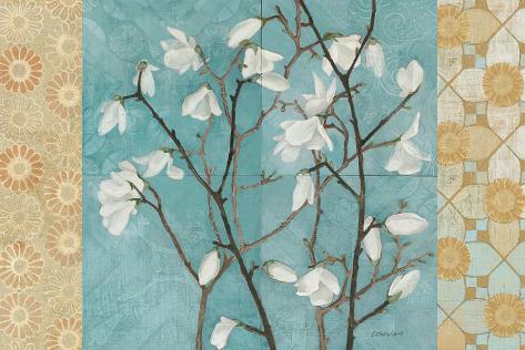 Patterned Magnolia Branch Art Print