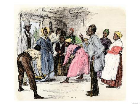 Broomstick Wedding Ceremony of African-American Slaves, from an