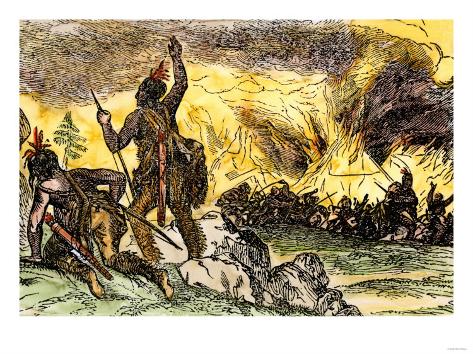 Richard Grenville Attacking a Native American Village, Roanoke ...grenville village 