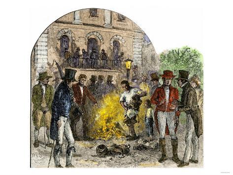 Pro-Slavery Bonfire of Abolitionist Literature in Charleston, South Carolina, 1830s Giclee Print