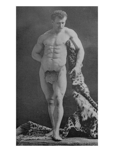 British Muscle Man Eugene Sandow in Pose of The Farnese Hercules Giclee 