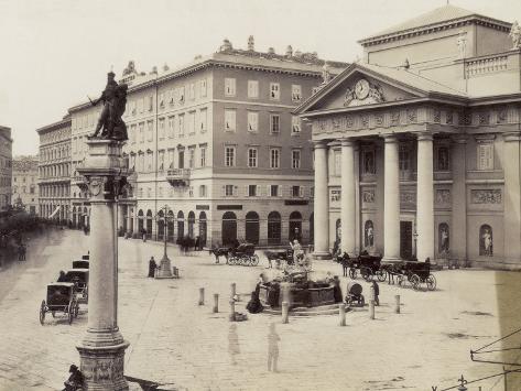 Piazza Della Borsa in Trieste Italy with the Palazzo Della Borsa Vecchia 