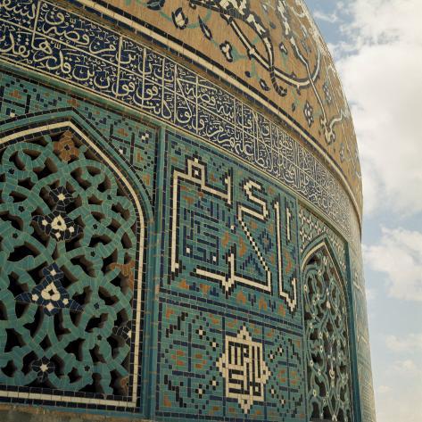 Detail, Sheikh Lutfullah Mosque, Isfahan, Iran, Middle East Photographic Print