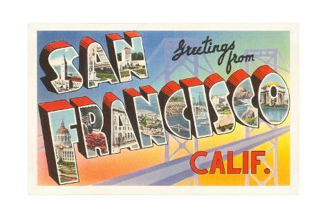 Greetings from San Francisco, California Premium Poster