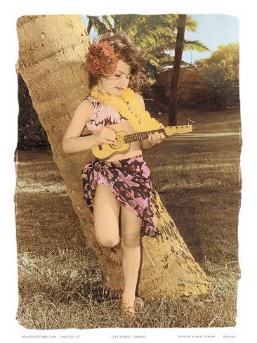 Hawaiian Ukulele Girl Hawaii USA Art Print Don't see what you like Hawaiian Ukulele Girl Hawaii USA Art Print Don't see what you like