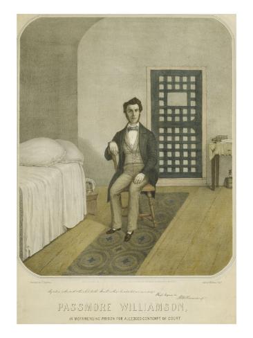 Abolitionist Passmore Williamson, in His Prison Cell for Violating the Fugitive Slave Law of 1850 Premium Poster