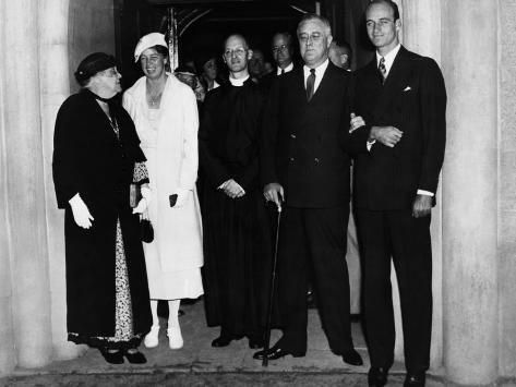 US President Franklin D. Roosevelt at St. James Episcopal Church, Hyde ... Image Detail