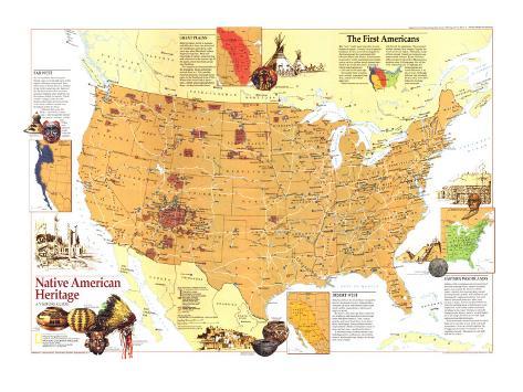 Native American Heritage Map, Nat'l Geo., 1991