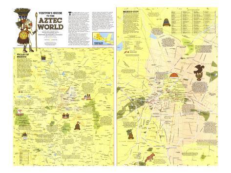 Visitors Guide to the Aztec World Map Poster, 1980