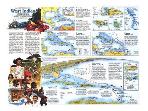 West Indies Map Poster, 1987