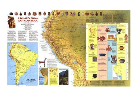 Archaeology of South America Poster Map (1982)