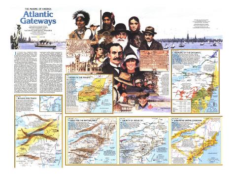 Atlantic Gateway Map Poster, 1983, National Geographic, side 2