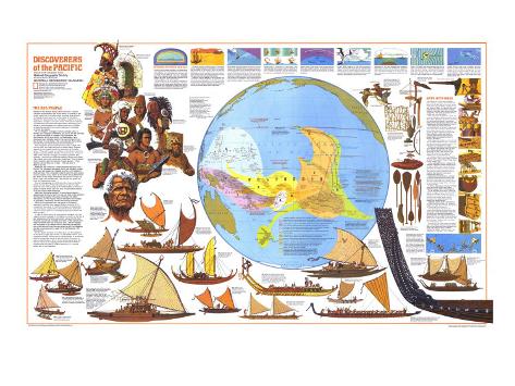 Discovers of the Pacific Map Poster, 1974