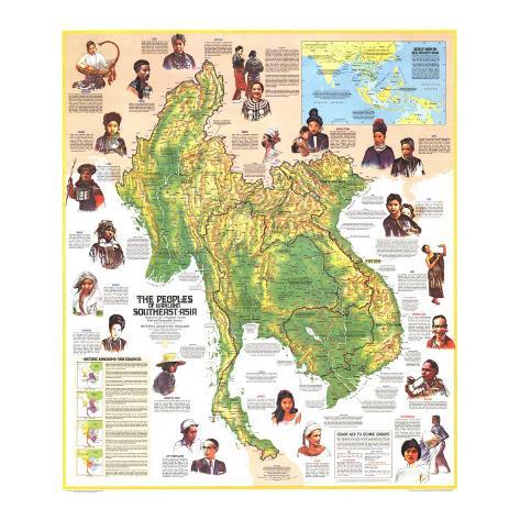 Peoples of Mainland Southeast Asia Poster Map (1971)