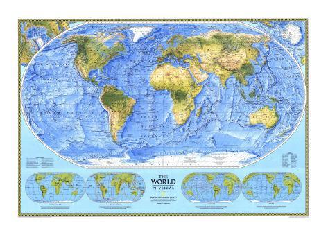 Physical World  on World Physical Map 1994 Posters At Allposters Com
