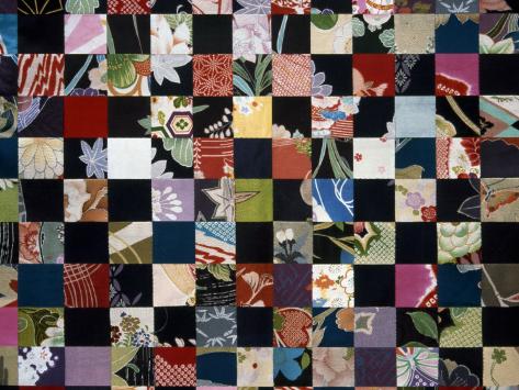 Quilt of Black and Multicolored Horizontals Photographic Print