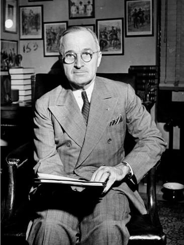 Sen. Harry S. Truman Sitting in His Office Photographic Print