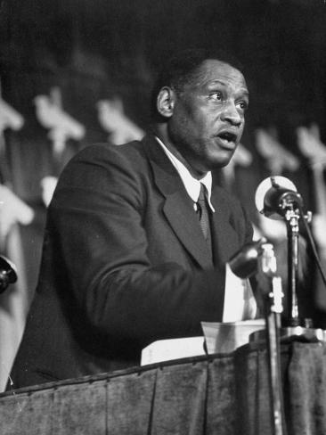 Delegate Paul Robeson Speaking at the Communist-Inspired Paris Peace Congress Premium Photographic Print