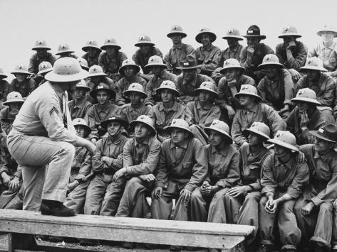 Marines Listening Attentively to the Training Instructor Premium Photographic Print