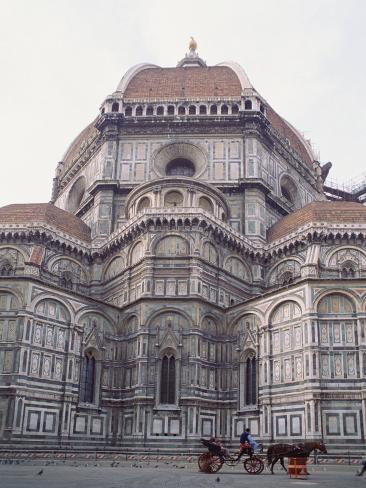 Buggy in Front of the Duomo, Florence, UNESCO World Heritage Site, Tuscany, Italy, Europe Photographic Print