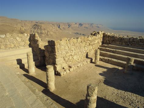 Synagogue, Masada, UNESCO World Heritage Site, Israel, Middle East Photographic Print