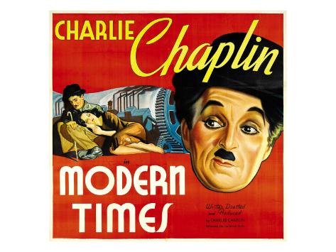 Modern Times, Charlie Chaplin, Paulette Goddard, Charlie Chaplin, 1936 Premium Poster