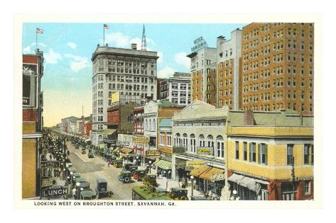 Broughton Street, Savannah, Georgia Premium Poster