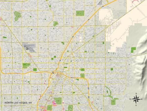 Political Map of North Las Vegas, NV Poster at AllPosters.com