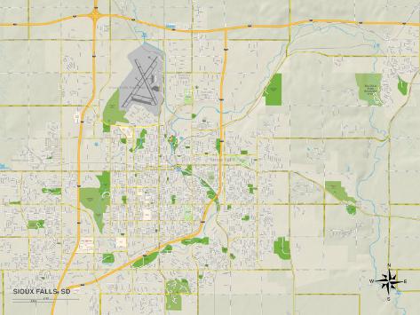 Political Map of Sioux Falls, SD Print at AllPosters.com