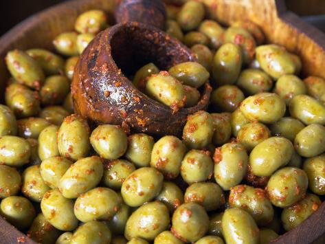 All Types of Olives for Sale at Borough Olives in Borough Market, London Photographic Print