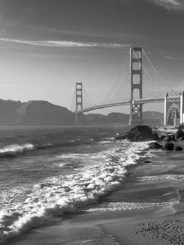 California, San Francisco, Golden Gate Bridge from Marshall Beach, USA Photographic Print