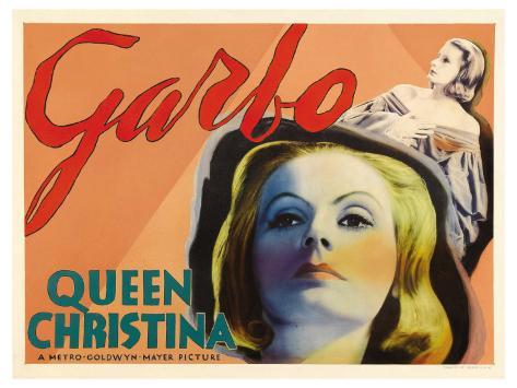 Queen Christina, UK Movie Poster, 1933 Art Print - queen-christina-uk-movie-poster-1933