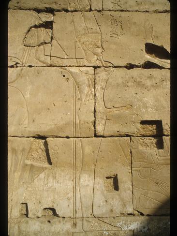 Relief Carving of Pharoh Amenhotep Iii with an Erect Penis Photographic