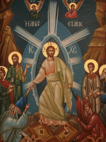 Greek Orthodox Icon of Christ's Resurrection, Thessalonica, Macedonia, Greece, Europe Photographic Print