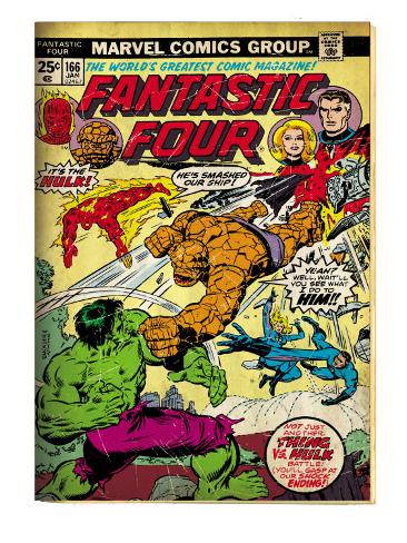 Fantastic Comic Books on Marvel Comics Retro Fantastic Four Family Comic Book Cover 166 Thing