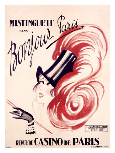 Mistinguett, Bonjour Paris Giclee Print