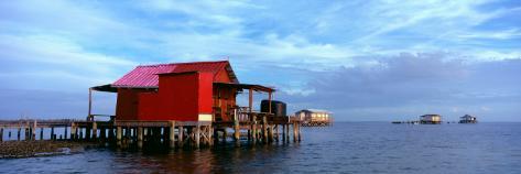  Pines Fishing on Fishing Huts In The Sea  Pine Island  Florida  Usa Photographic Print
