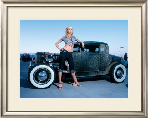 PinUp Girl Deuce Coupe Rock a Billy Framed Giclee Print