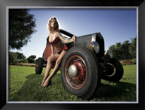 Hot Rod PinUp Girl Framed Giclee Print Don't see what you like