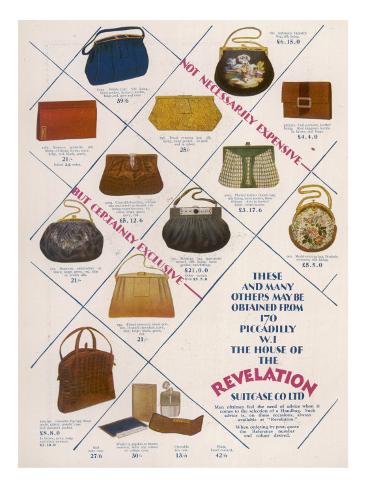 Handbags Revelation on Selection Of Handbags From  Revelation  Suitcase Company Giclee Print