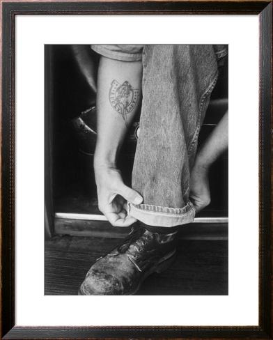 Rock-a-Billy Tattoo Jeans Framed Giclee Print. Don't see what you like?