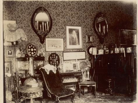 Wall Mirrors Living Room on Two Oval Mirrors Adorn The Wall Of This Victorian Living Room