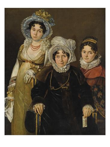Les Trois dames de Gand (en réalité de Vichte). Portraits d'Isabelle Rose van Tieghem, femme reproduction procédé giclée