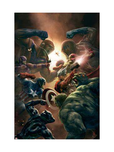 New Avengers #43 Cover: Captain America, Thor and Black Panther Premium Poster