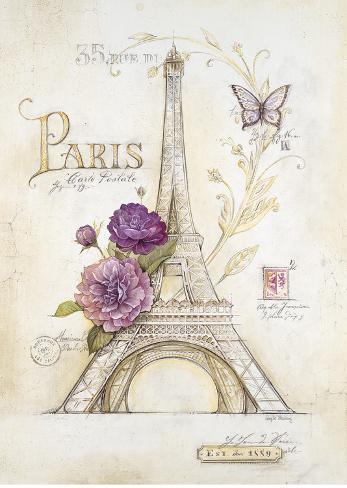 Animated Picture Eiffel Tower on Eiffel Tower Roses Prints By Angela Staehling At Allposters Com