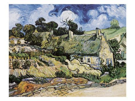 Thatched Cottages at Cordeville, Auvers-Sur-Oise Giclee Print