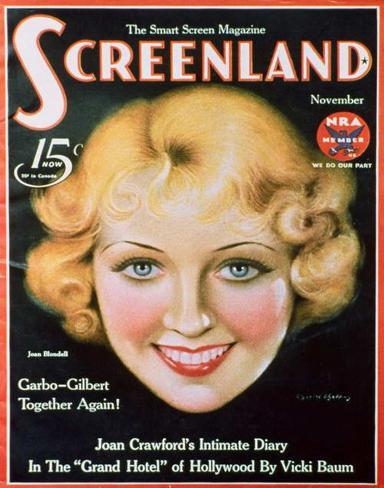 Joan Blondell ScreenlandMagazineCover1930's Masterprint